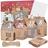 Adventskalender zum Befüllen: Adventskalender 2022 – 24x Geschenkbox Weihnachten klein und Sticker – Adventskalender Selber Basteln mit LIVAIA DIY Set