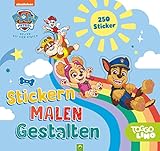 PAW Patrol Stickern, Malen, Gestalten. Mit 250 Stickern. Für Kinder ab 3 Jahren: Werde kreativ mit Chase, Marshall, Skye und den Hunden aus der Abenteuerbucht. Mit bunten Aufklebern