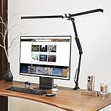 NOEVSBIG LED SchreibtischLampe, 24W Augenschutzlampe, Büro Tischlampe, Einstellbare Dimmen & Farbtemperaturen Tischlampen mit Memory-Funktion Leseleuchte…