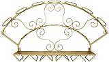 Weinregal Wandregal, einfacher Weinschrank zum Aufhängen zu Hause, kreatives Wandrestaurant im europäischen Stil zum Aufhängen an der Bar (Color : Gold)