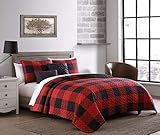 Buffalo Plaid Bettwäsche-Set, 5-teilig, Rot und Schwarz