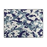 Moderne Teppiche für Zuhause, blau, weiß, Camouflage, rutschfester Teppich, 122 x 152 cm, für Wohnzimmer, Esszimmer, Schlafzimmer, Küche, Flur, Büro, moderne Heimdekoration (Größe: 122 x 152 cm)