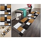 CELFER Flur rutschfest Teppichläufer, Teppich Läufer, Kurzflor TeppichLäufer für Flur, Waschbar Flurläufer, Lang Küchenteppich Läufer, für Lnnen Eingang Schlafzimmer Flur Wäschekammer Wohnzimmer