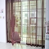 KEKUYA Halbtransparenter Vorhang, Voile, Tüll, Fenster, Balkon, Ring, Ösen, für Schlafzimmer und Wohnzimmer, dekorativ, B 117 x L 183 cm, Kartenfarbe