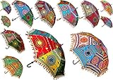 Worldoftextile 5 Stück Baumwolle Sonnenschirme Vintage Frauen Regenschirm Indische Handarbeit Desinger Hochzeit Regenschirm Deko #2