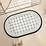 Badematte Rutschfester Badezimmerteppich Groß, Super Absorbierende Bodenmatte, Schnell Trocknend Badematten, Badteppich Rutschfest Badematte Badvorleger Badezimmermatte Schottenstoff, 80x120cm
