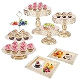 SHZICMY Tortenplatte, 6 Stück Tortenständer, Vintage Kuchenständer, Muffin Ständer Cupcake Ständer, Metall Torten Etagere für Party, Geburtstag, Hochzeit