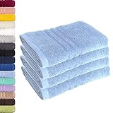 Lavea 4er Set Handtuch 50x100cm, Frottierserie Elena, Delphinblau
