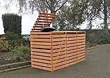 Promadino Mülltonnenbox Vario V für 3 Tonnen, honigbraun