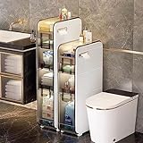 Lsoiup Badezimmerschrank, schmaler Schrank, mehrstufige Regale und Schublade, freistehender Leinenturm für Badezimmer, Wohnzimmer, Küche