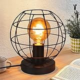 ZMH Tischlampe Vintage Tischleuchte Schwarz - Retro Nachttischlampe Lampe E27 Fassung aus Metall Industrial Deko für Wohnzimmer Kinderzimmer Schreibtisch Schlafzimmer - Max 40W - Leuchtmittel Exklusiv