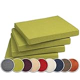 Sunnypillow 4er Set Stuhlkissen Polsterauflage Auflage für Stühle / Bänke in Haus und Garten Sitzkissen Sitzauflage Gartenkissen viele Farben zur Auswahl 40 x 40 x 5 cm Grün