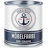 Hamburger Lack-Profi Möbelfarbe MATT Weiß RAL 9010 Weiß Möbellack ohne schleifen für Holz und Metall - für Innen & Außen (1 L)
