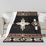 934 Flanell Decke Aztekisches Braunes Muster Der Navajo-Indianer Blanket Extra Weich Settees Pflegeleicht Sofa Für Reisen, Strand, Couch 150x200cm