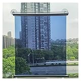 Einzelnes Verdunkelungs-Sonnenrollo, Schatten, Einweg-Spiegel, stanzfreie Tages-Privatsphäre, aufrollbare Jalousien, Breite 61 cm, Anti-UV-Vorhang, Glasfenster (Color : Blue, Size : 62x160cm/24x63in