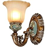 FBITE FXJ Wandlampen Wandlampe Europäischen Stil Retro Wandlampe Harz Geschnitzte Wandlampe Schlafzimmer Wohnzimmer Hintergrund Wanddekoration Lampe Wandlampe Wandleuchten (A)