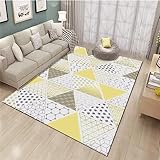 DJHWWD Teppich rutschfest Zimmer Teppich Teppich Salon Gelb Minimalist Isches Dreiecks Muster Teppich Studie Mehrere Größen 80X160Cm Teppich Für Schlafzimmer Gelb