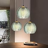 3 light Pendelleuchte Esstisch Hängeleuchte wohnzimmer glas pendellampe, Moderne lampe schlafzimmer hängend für büro esszimmer Wohnzimmer Küche (3 Heads)