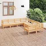 BULANED 8-TLG. Garten-Lounge-Set, Gartenlounge, Balkon Möbel, Terrassenmöbel, Lounge Gartenmöbel Set, Loungemöbel Terrasse, Balkon Lounge, Massivholz Kiefer