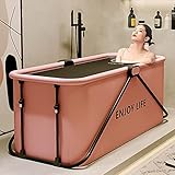 xixi-home Tragbare Badewanne, faltbare Badewanne für Erwachsene, großes, freistehendes Badewannenfass mit abnehmbarem Bezug, kostenlose Installation, Einweichbadewanne für SPA, Badezimmer, (rosa)