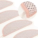 JKYOU Selbstklebende Stufenmatten Sisal-Optik 15 Stück 65x25 cm rot Haushaltsbedarf Treppenstufen