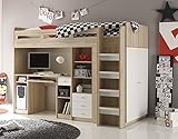 BEGA KINDERBETT HOCHBETT KLEIDERSCHRANK SCHREIBTISCH UNITED EICHE WEISS 90x200 CM