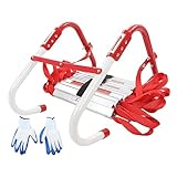 Feuerschutzleiter Notfall Feuerschutzleiter Flammfeste Sicherheitsseil Leiter Aluminiumlegierung 4M Höhe 450kg Lager 2-Etagen-Feuerleiter Für Notfall-Default