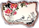 3D lebendige Wandtattoos Vögel Blumen Naturdruck Zertrümmert 3D Wandansicht Aufkleber Bild Poster Art 1053