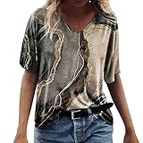 T-Shirts für Frauen 2023, College-T-Shirt Damen Encanto Cut Out Cool Kurzarm Summe Thin Top Damen, 01-Brown, XXL