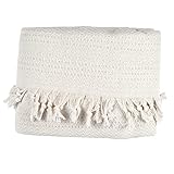 Tuiste Einzelbett Tagesdecke Weiß, Baumwolle, Couchüberwurf, Sofadecke, kuschelige TV-Decke, Couchdecke, Sesseldecke, Wendedecke, Bettüberwurf, Couch Überzug, Sommerdecke, 150x200 cm