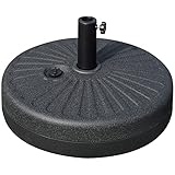 Outsunny Sonnenschirmständer 22 kg Schirmständer für Sonnenschirm Schirmstangen 38/48 mm Sonnenschirmfuß für Garten Terrasse Balkon Zement Schwarz Ø51 x 14,5H cm