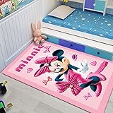 XuJinzisa Mickey Minnie Mouse Teppich Bereich Teppich 3D Druck Flanell Super Soft Wohnzimmer Teppich Kinderzimmer Teppich 140X200Cm N5366