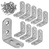3mm Dick Haltbar Winkel Klammern 40mm 90 Grad Eckwinkel Edelstahl Mit Schraube für Möbel Tabelle Stuhl Bücherregal Schränke Anbau Winkel Bracket (10 Stück)