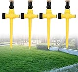 Garten-Rasensprenger, Regner Rotating Tripod Sprinkler, 360 Grad drehbares Wasser Sprinklersystem, Sektorsprinkler-Rasensprinkler Für Große Flächen, Hof, Garten Blumen und Gemüse (5Stück)