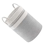 DOITOOL Zusammenklappbarer Aufbewahrungskorb Runder Wäschekorb Zusammenklappbarer Wäschekorb Wäschekorb Zur Aufbewahrung Von Baby-Kleinigkeiten Gewebte Aufbewahrungskörbe Wäschekorb