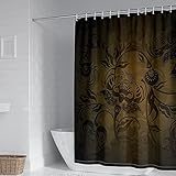 Shower Curtain Small, Duschvorhang 90x180 cm Vintage Blumen und Blattmuster Polyester Braun Brown Shower Curtains 36' Wx72 H Rideau De Douche Decor