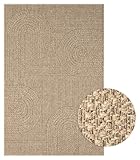 the carpet Kansas - robuster In- und Outdoor Teppich im natürlichen Jute-Look, wetterfest, geeignet für Terrasse und Garten, 160 x 230 cm