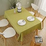 Tischdecke Stoff Baumwolle Leinen Pure Farbe Wohnzimmertisch Rechteckig Tischdecke Tischdecke Tischdecke, Gelbgrün, 110 * 170CM