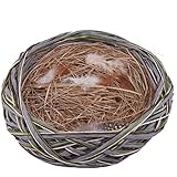 Dadeldo Home Nest Paperstraw Naturmaterial 22cm grau-Natur Osterdeko Frühlingsdeko Ostern