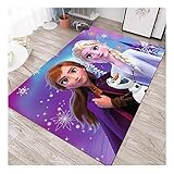 Ttedoye Teppiche Teppich Cartoon Anime Frozen Princess Teppich Wohnzimmer Schlafzimmer Kinderzimmer Bett Bodenmatte Computer Stuhl Matte Bereich Teppich, 100X160 Cm/39.3X62.9 Inch