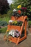 Deko-Shop-Hannusch Premium Blumentreppe Pflanztreppe Blumenbank Blumenleiter Blumenregal Blumenampel Pflanzleiter Breite aus Holz, vollständig behandelt in braun