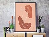 Wandkunstdruck One Line Woman Kunstdruck | Einzeilige Zeichnungsfigur | Minimalistische Frauen-Linienkunst | Durchgehend 70x90cm ohne Rahmen