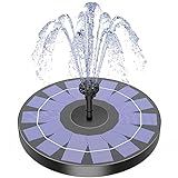 Solar Springbrunnen für Außen, AISITIN 2.5W Solarbrunnen für Draussen mit 4 Stützstangen Solar Teichpumpe Outdoor Wasserpumpe Solar Schwimmender Fontäne Pumpe mit 6 Effekte für Garten,VogelBad,Teich