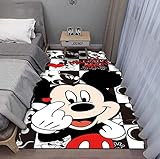 PUREUV Anime Micky Maus Kinderteppich, Schlafzimmer, Haus, Wohnzimmer Teppich, Hochzeit Fußmatte, Rutschfester Teppich Geschenke A247 60×90Cm