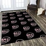 KARERS Skull Serie Teppich Wohnzimmer Sofa Tisch Teppich Wohnkultur Schlafzimmer Bodenmatte Anti Rutsch Flur Badezimmer Eingang Fußmatte 120x160cm