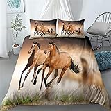 ONDIAN bettwäsche 3D 220x220 cm Pferd Tier Druck Bettwäsche Set Bettbezug/Bettdecke Bettlaken Kissenbezüge Bettwäsche Home Textile