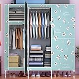WIQUYBML Kleiderschrank, großer Mehrzweckschrank, Kleiderschrank, tragbarer Schrank-Organizer, Schlafzimmerschrank mit Türen, einfach zu montieren (Farbe: A) (B)