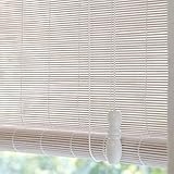 Bambusrollo Weiße Natural Bambus Vorhang, Rollo Bambus, Handgemacht, 75% Lichtfilterung Sonnenschutz Atmungsaktiv Holzrollo Jalousien, Für Haus, Büro, Küche, Fenster Rollos (Color : B8, Size : W90xH
