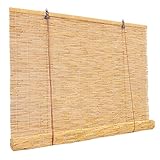 Bambus Rollo Outdoor Bambusrollo Jalousine 40/80/90/120/150/160cm Breit Bambus Raffrollo, Blickdicht Holzrollos, Wetterfest Rollo Seitenzugrollo Für Fenster Und Türen, Anpassbar (Color : Primary Colo