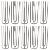 20 Stück Vorhanghaken Metall Vorhang Faltenband Haken 4 Zinken Vorhang Pinch Falten Clips Haken für Fenstervorhang, Duschvorhang, Türvorhang